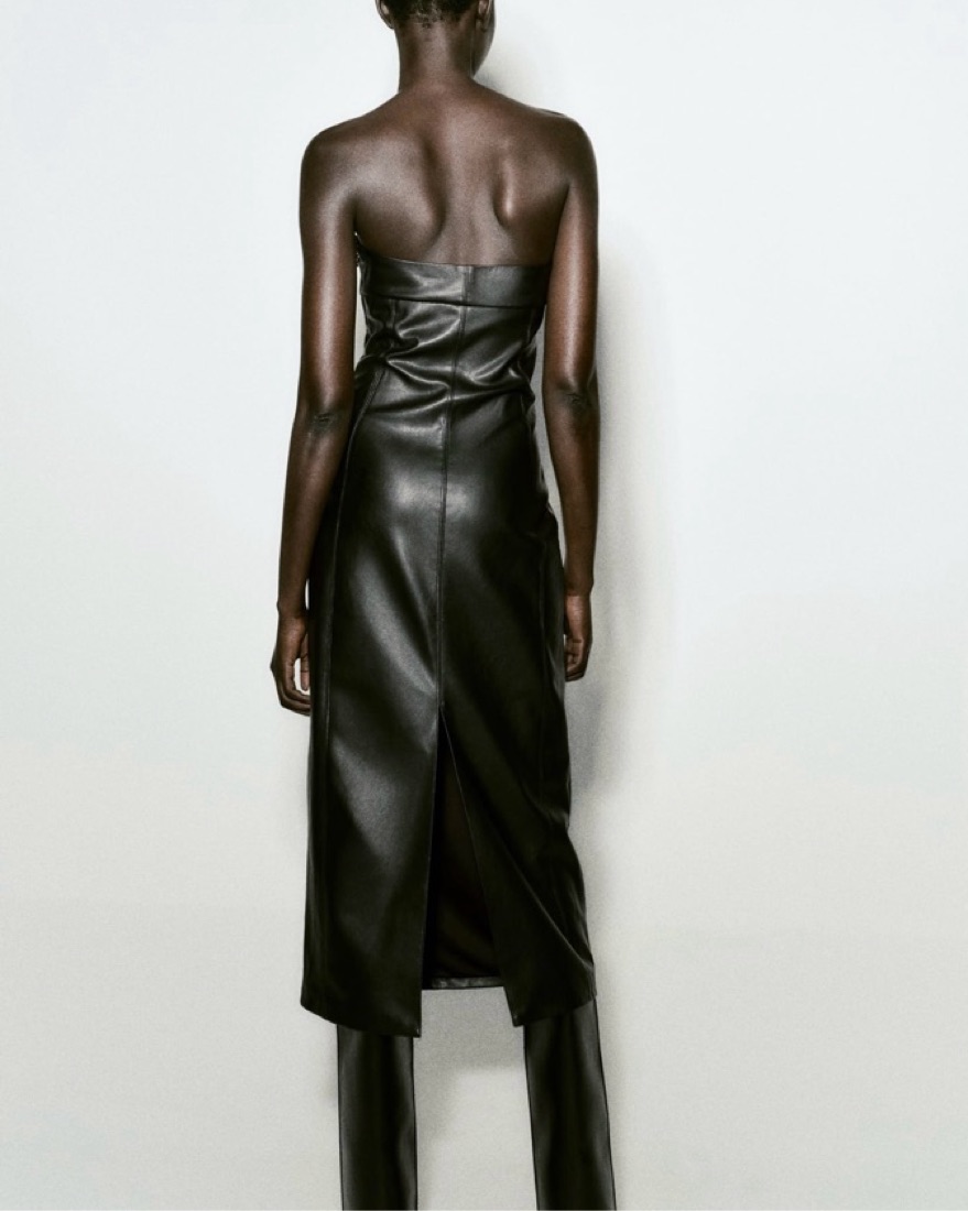 Zara Strapless Leather Dress by Zara - Pickle