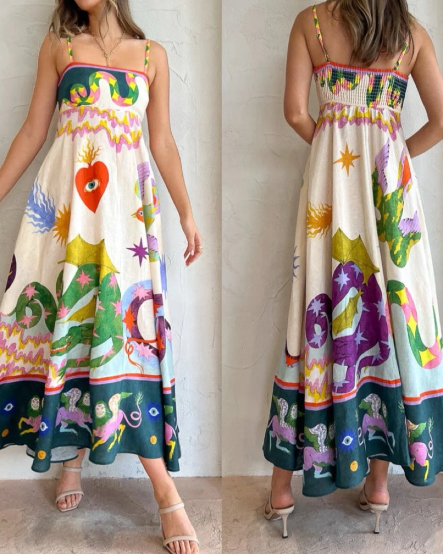 chinese dress ladies Alemais Women's Seeker Printed Sundress – Saint Bernard main image 1