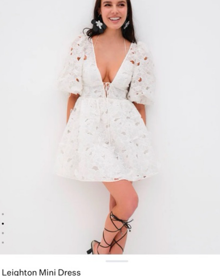 Flirty White Lace Mini Dress by For Love & Lemons - Pickle