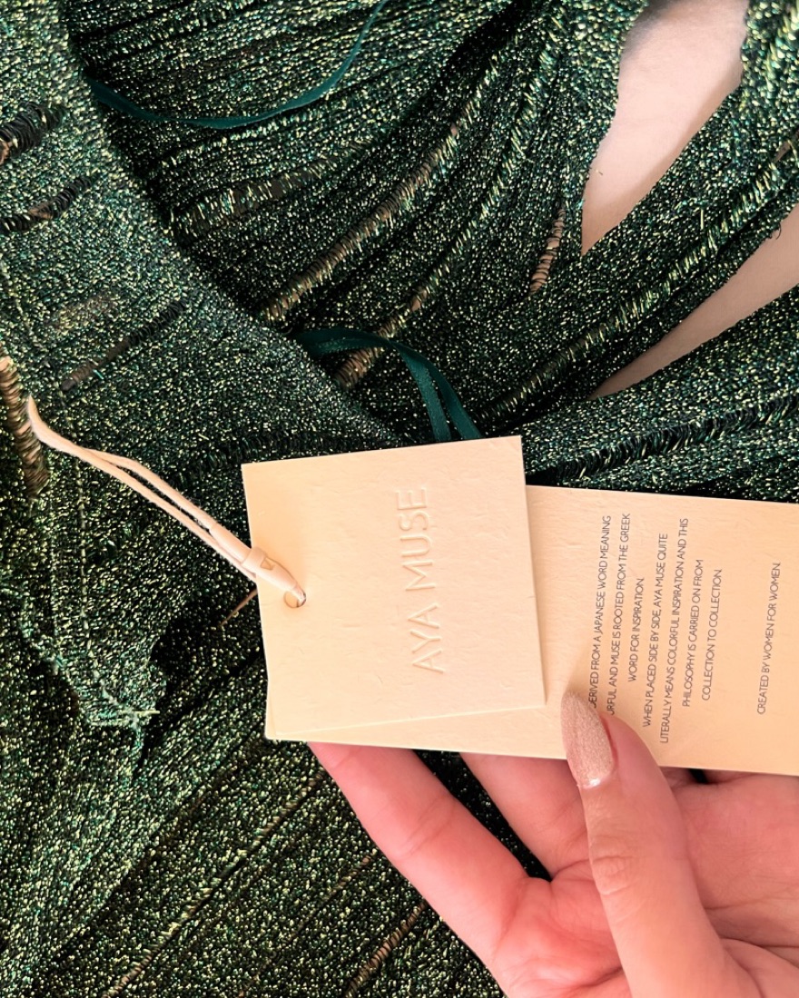Aya Muse Green Sparkle Dress by Aya Muse - Pickle
