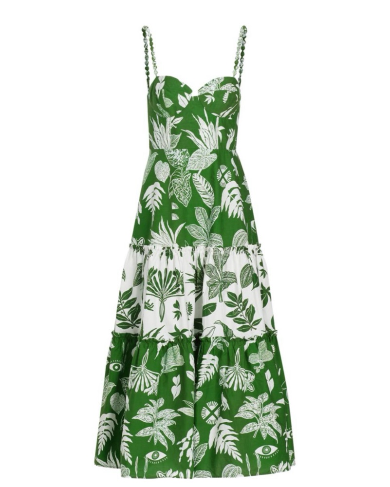green emerald velvet dress Maybird Dress