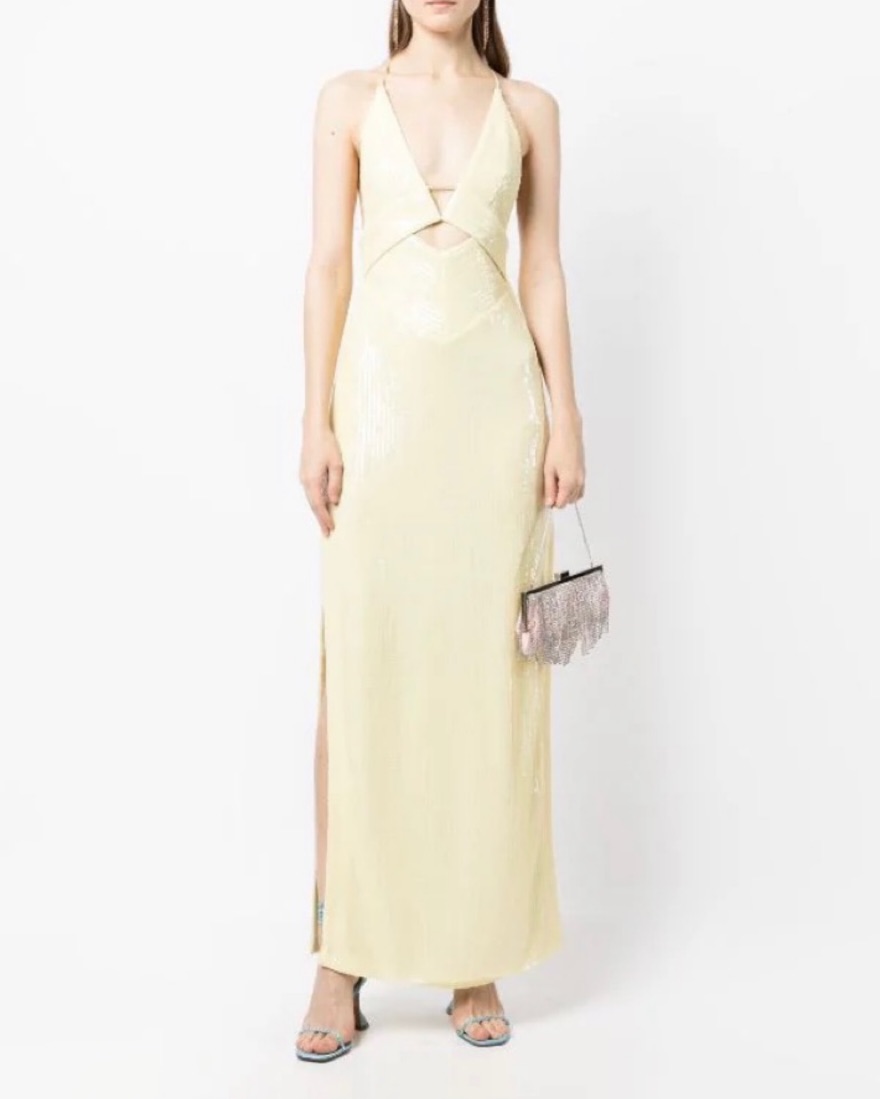 Galvan Galvanized Prism sequined dress by Galvan - Pickle