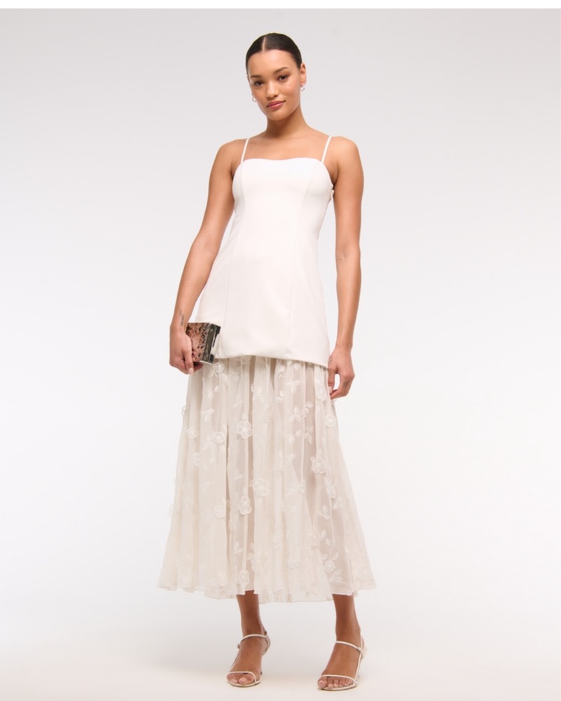 knee length dresses for ladies Abercrombie & Fitch Draped Skirt Maxi Dress  Continuiti