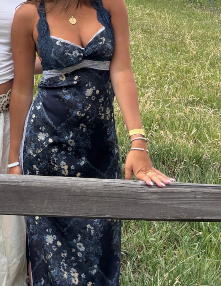 chinese dress ladies Free People Just Dreamy Maxi Slip/Blue Vista Combo – Thecottageboutique main image 1