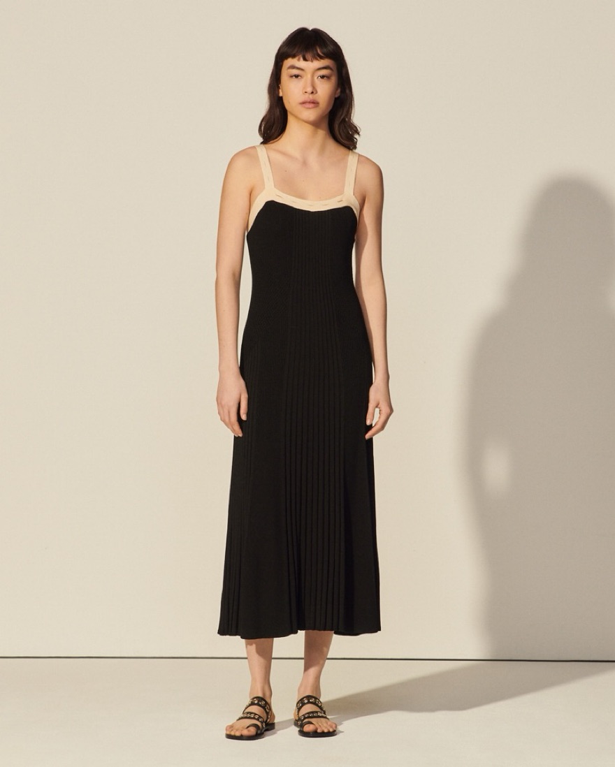Sandro Paris Two Tone Black Knit Dress by Sandro - Pickle