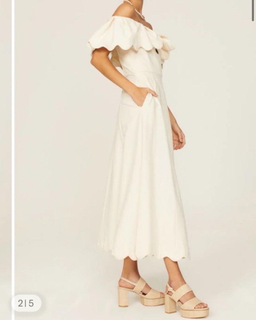 chinese dress ladies Sea Linen Midi Dress