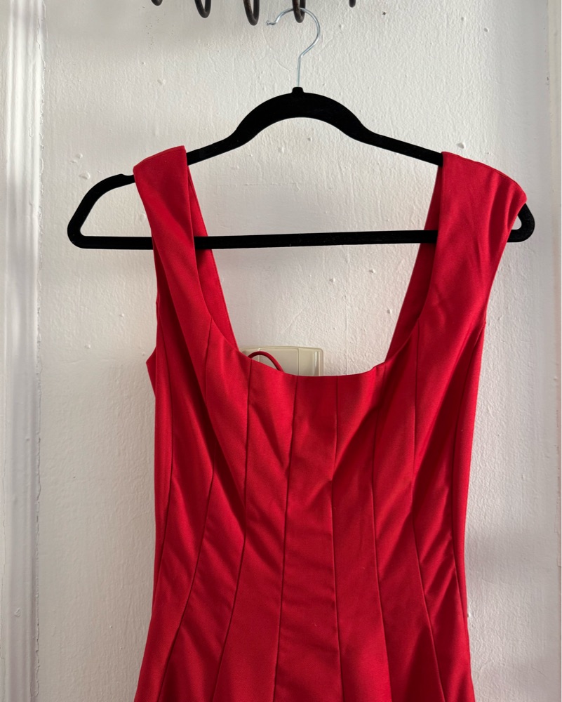 strapless open back dress Guizio Evelyne Dress Red Love / M