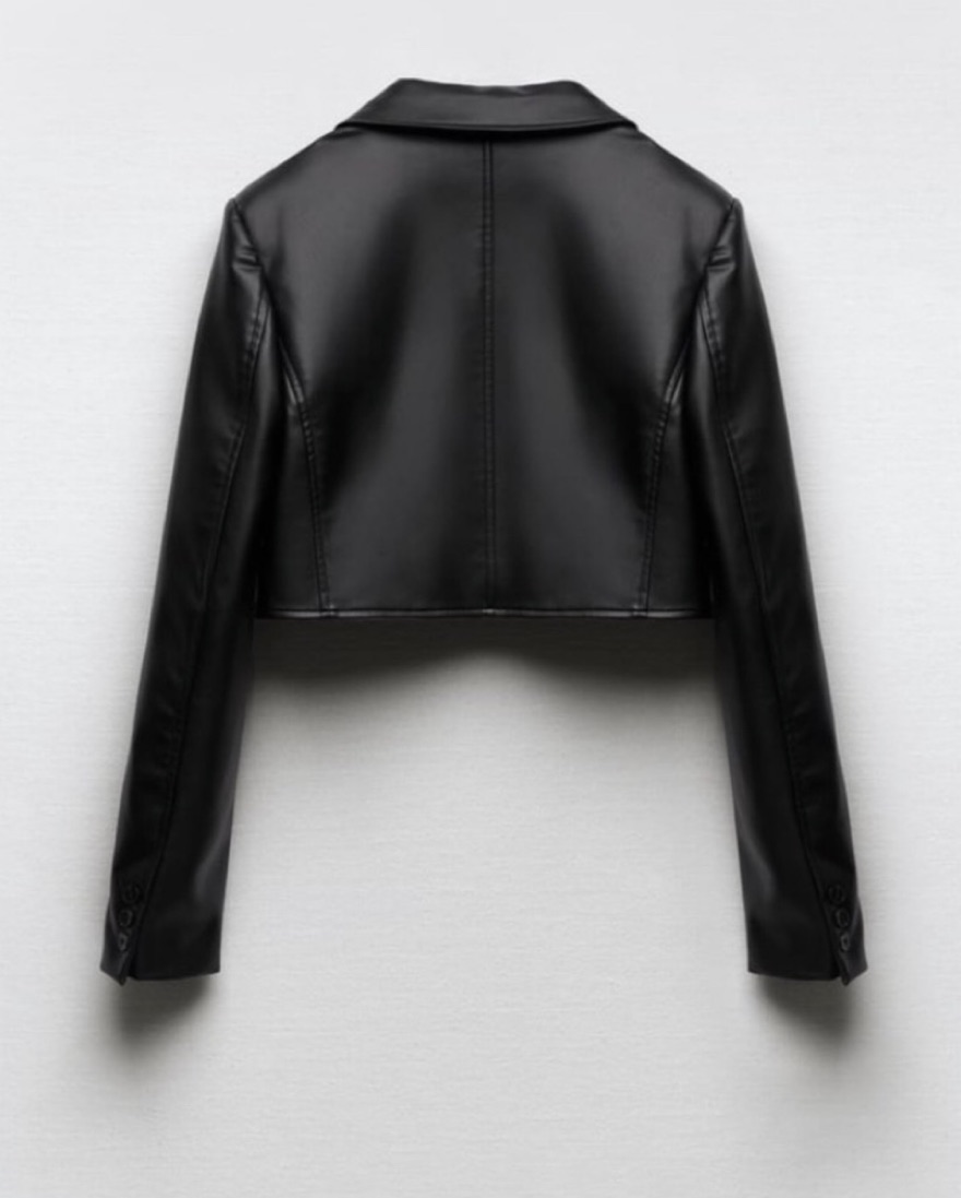 Faux Leather Blazer and Skort Set - Image 5