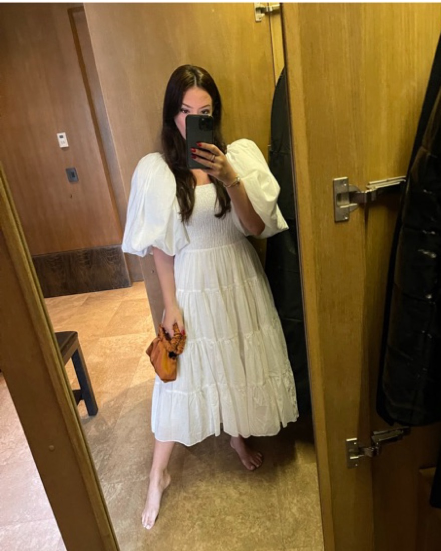 knee length dresses for ladies Questa Puff Mini Dress – Aje AU main image 0