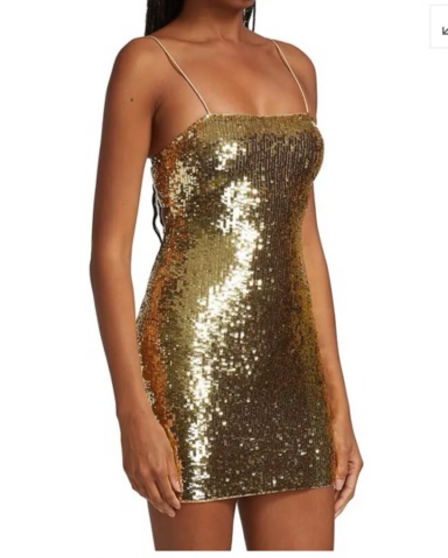 ALICE+OLIVIA Nelle Gold Sequined Dress by Alice & Olivia - Pickle