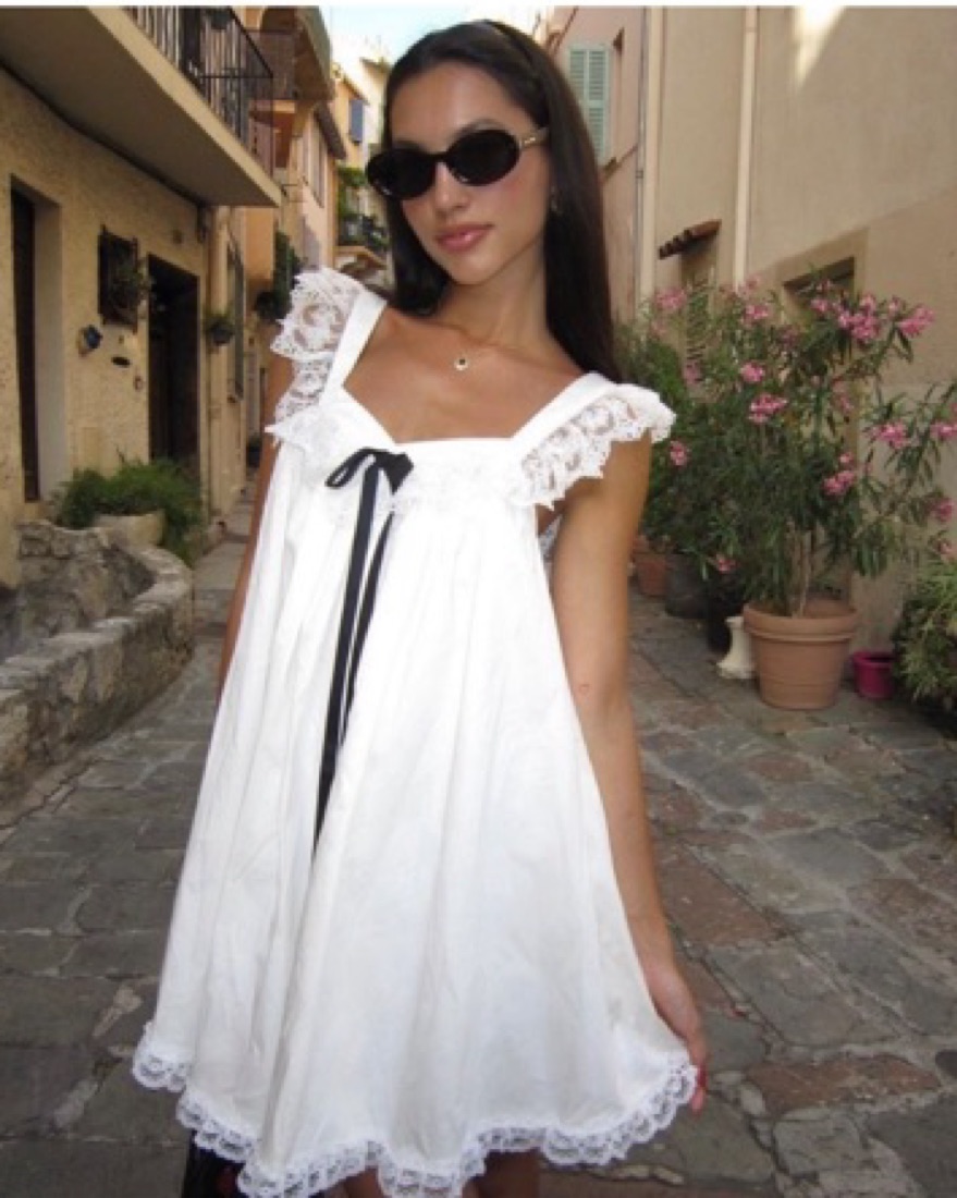 knee length dresses for ladies Marcia Chiffon Lacey Mini Dress – edikted main image 1