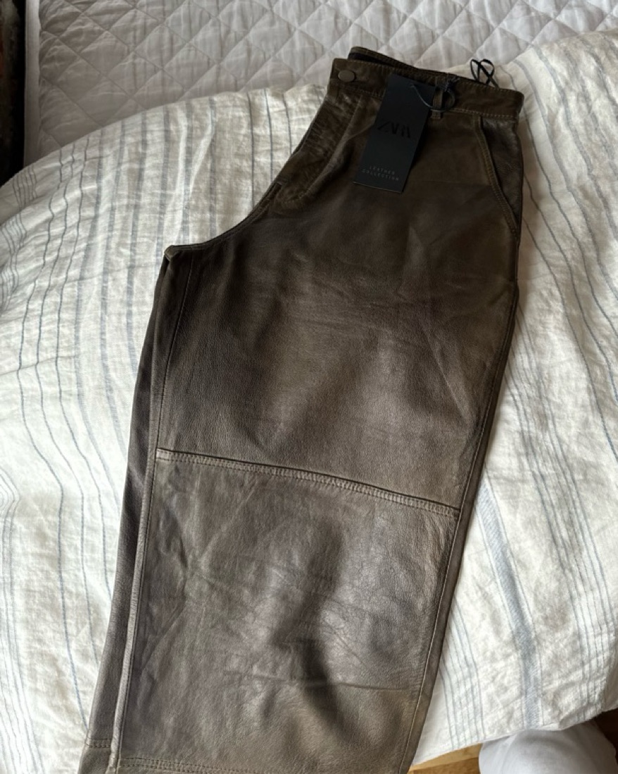 100% Leather Pants - Brown - Image 2