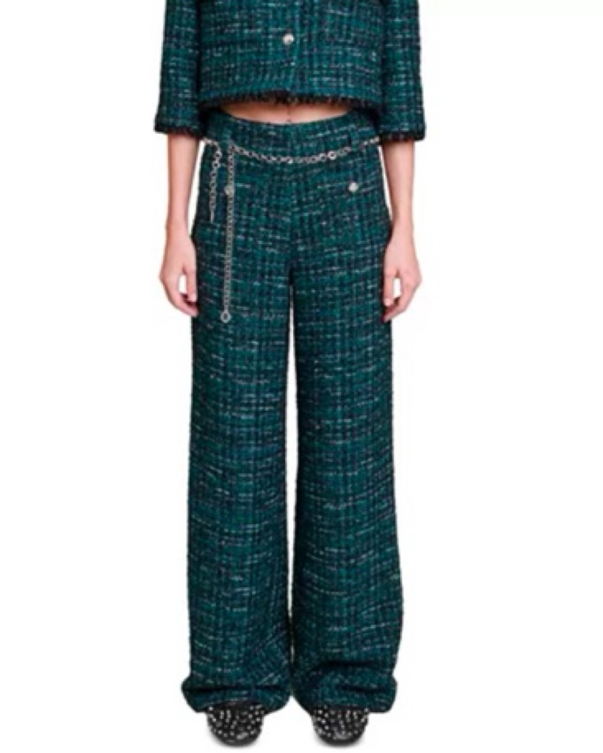 Maje Wideleg Tweed Pants - Image 1