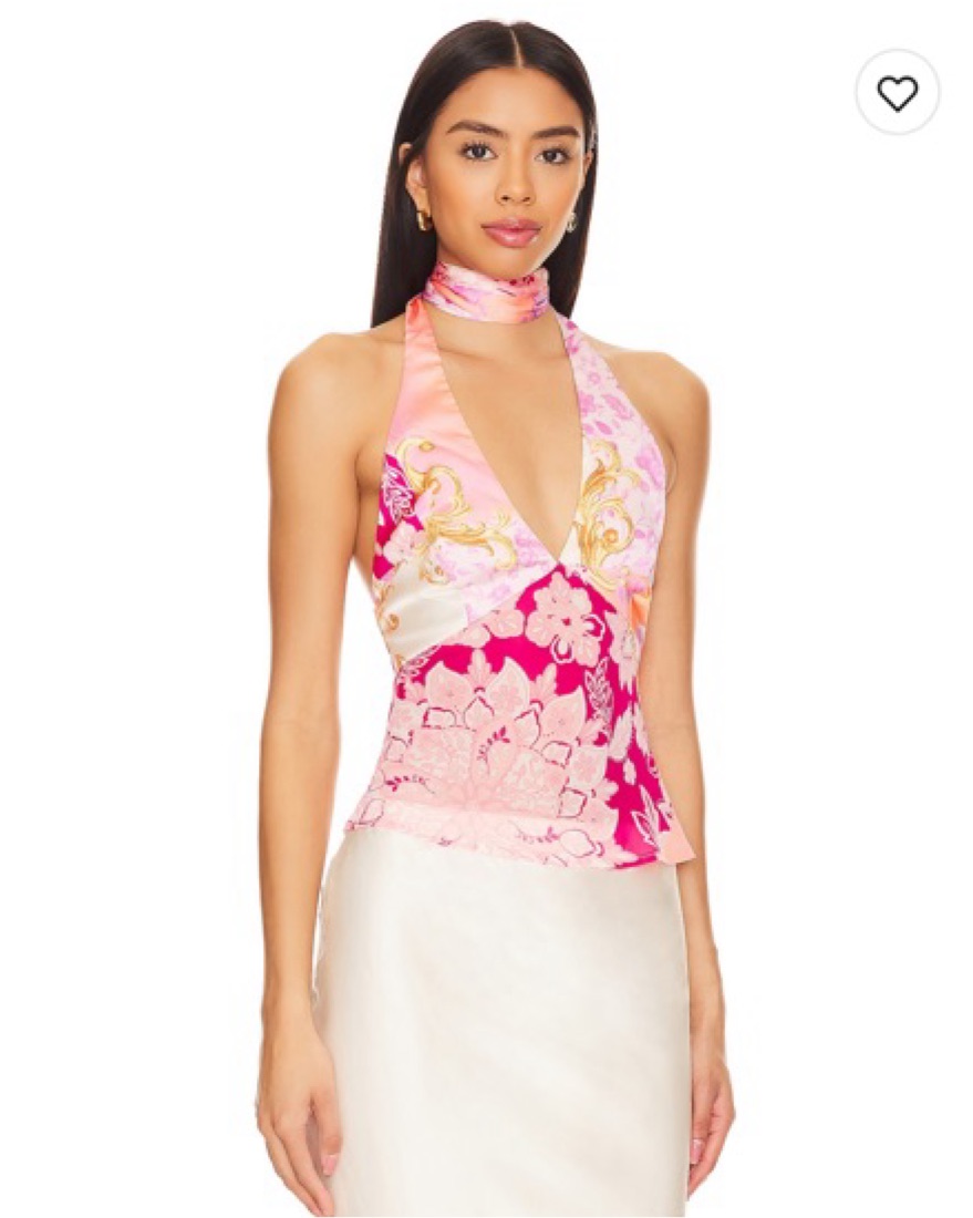 Vibrant MAJORELLE Floral Halter Top - Image 3