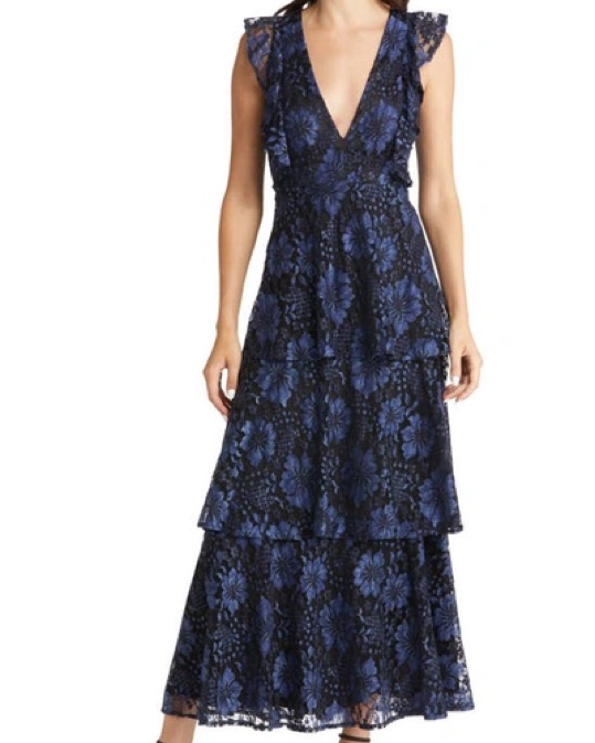 Lulus Molinetto Navy Blue Lace Dress by Lulus - Pickle