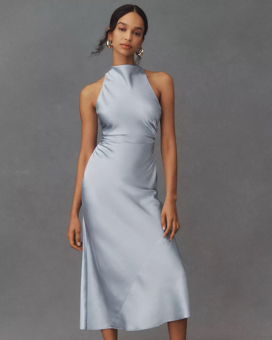 sachin and babi light blue dress Backless Sheath Wedding Gown with Structure main image 0