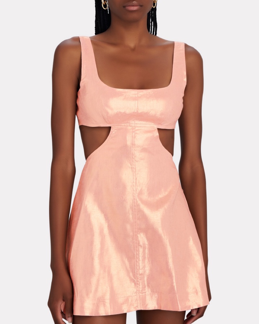 strapless open back dress Hida Draped Silk-Satin Mini Dress main image 0