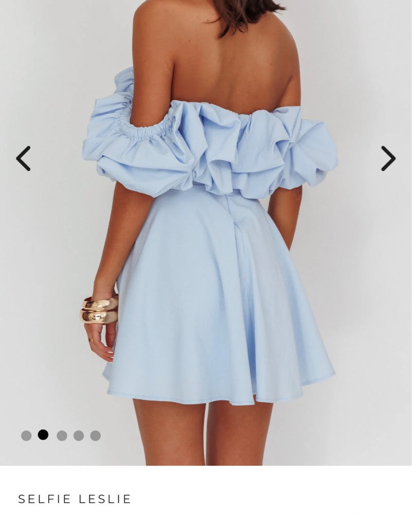 sachin and babi light blue dress Kailynn Off-Shoulder A-Line Mini Dress B by Selfie Leslie