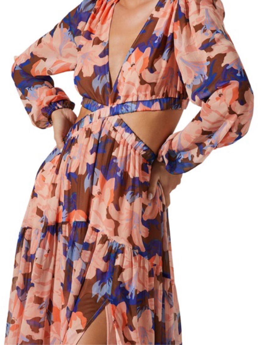 strapless open back dress Cora Orange Tie Back Mini Dress - US 16 main image 1