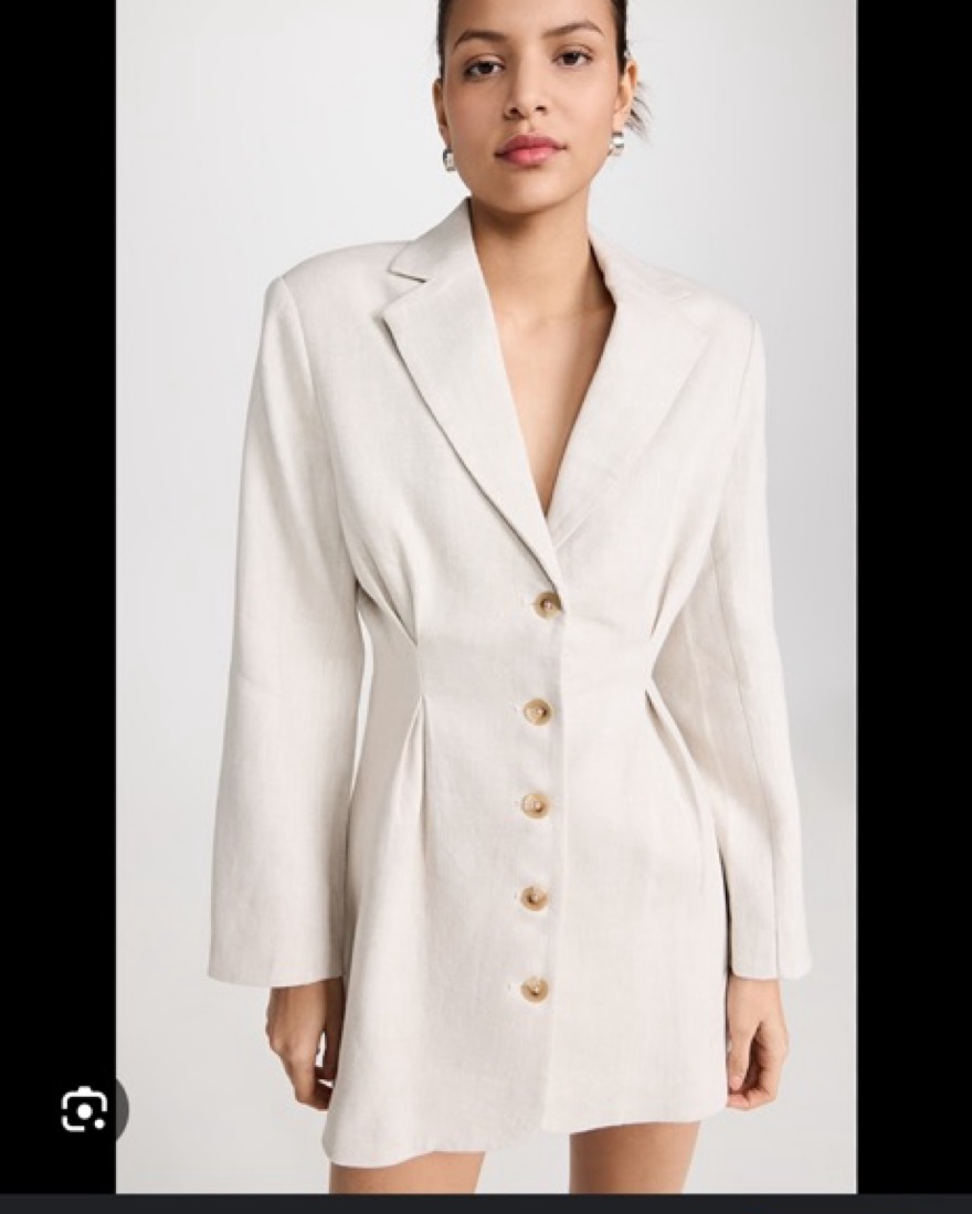 Anine Bing Taya Beige Linen Blazer Dress by Anine Bing - Pickle