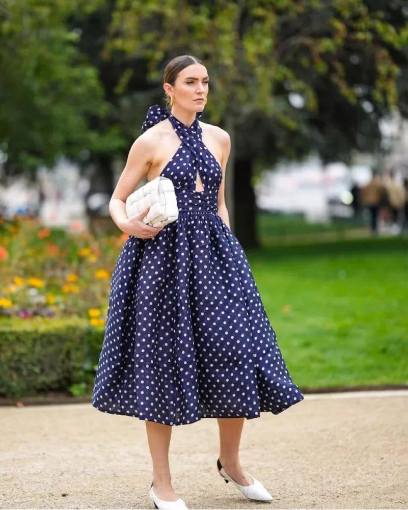 slim fit dress slacks NWT Zimmerman Polka Dot Print Blue White Long Maxi Sleeveless Dress 0A   Fashion Reloved