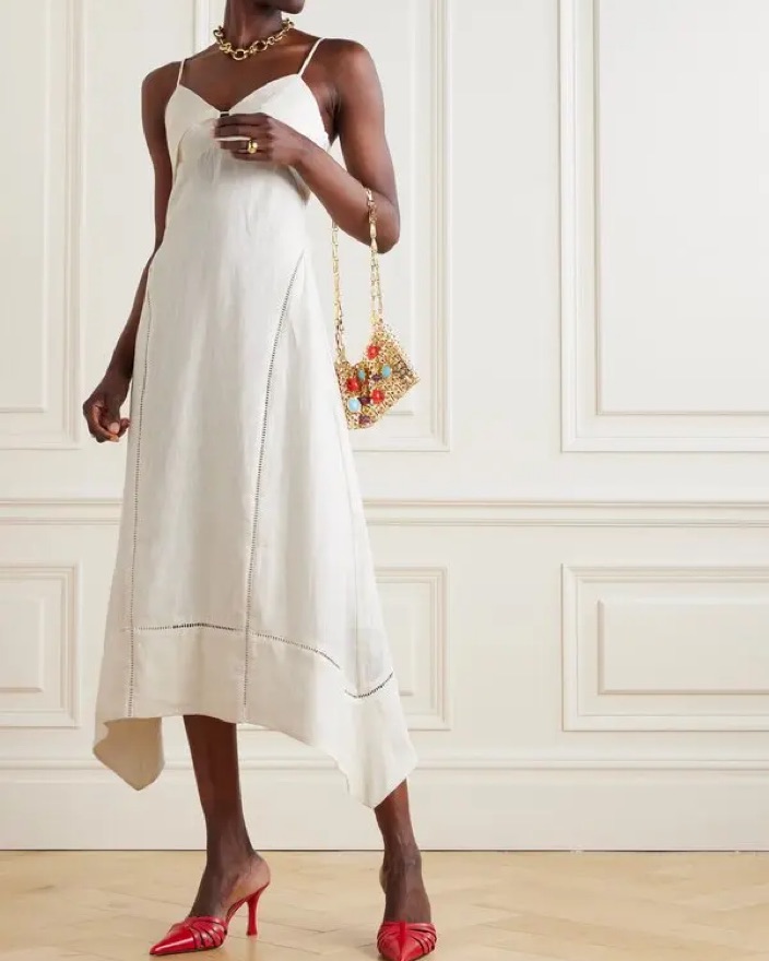 Simkhai Val Linen Dress by Jonathan Simkhai - Pickle