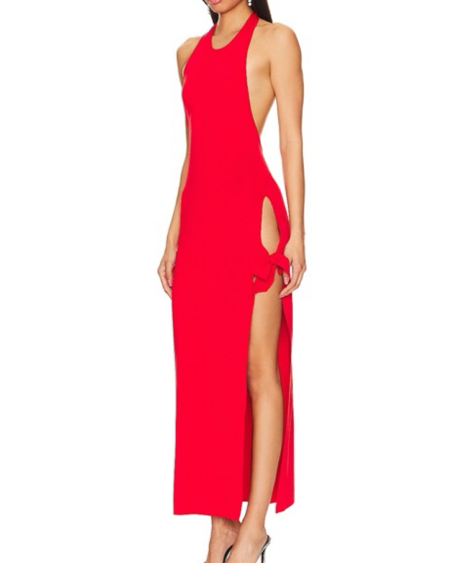 Red Halter Dress - Image 1