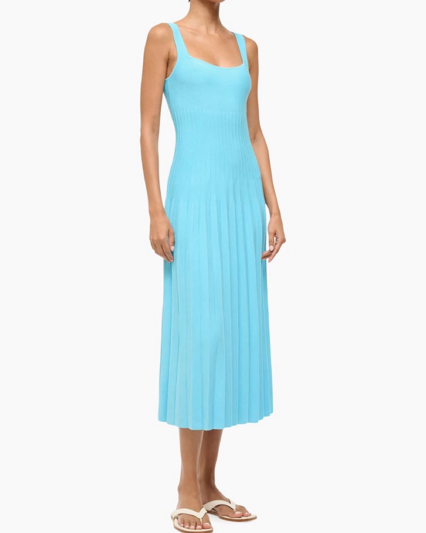 knee length dresses for ladies Staud Ellison Dress Navy main image 0