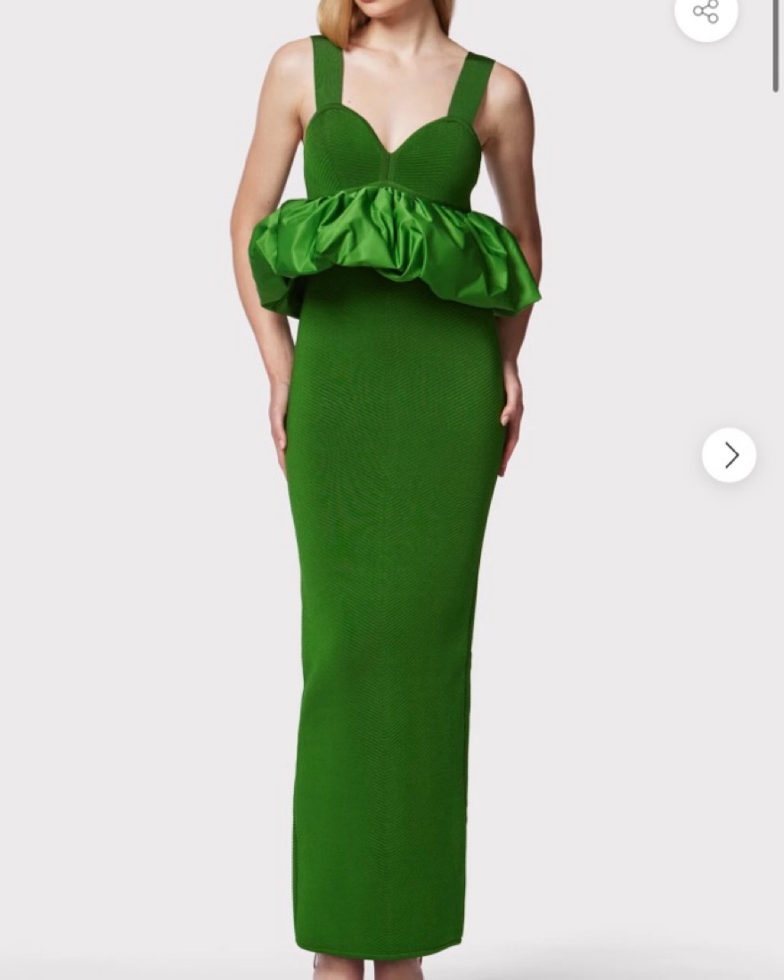 green emerald velvet dress Hervé Léger Women's The Caroline Dress - Forest main image 1