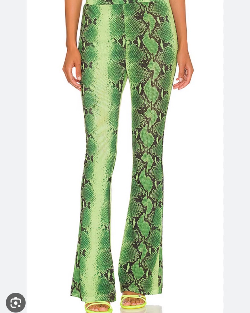 Cult Gaia Snakeskin Pants Green & Black - Image 1