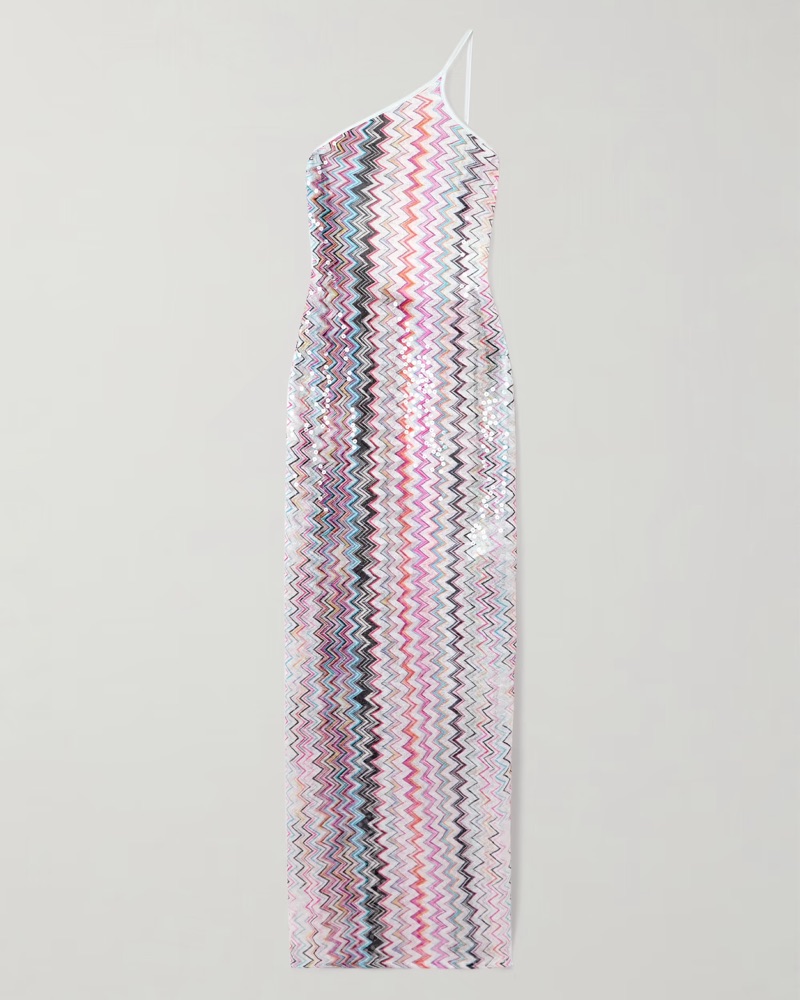 slim fit dress slacks Missoni Sequin-Embellished Striped Maxi Dress Multicolor Size 44 –  Celebrity Owned