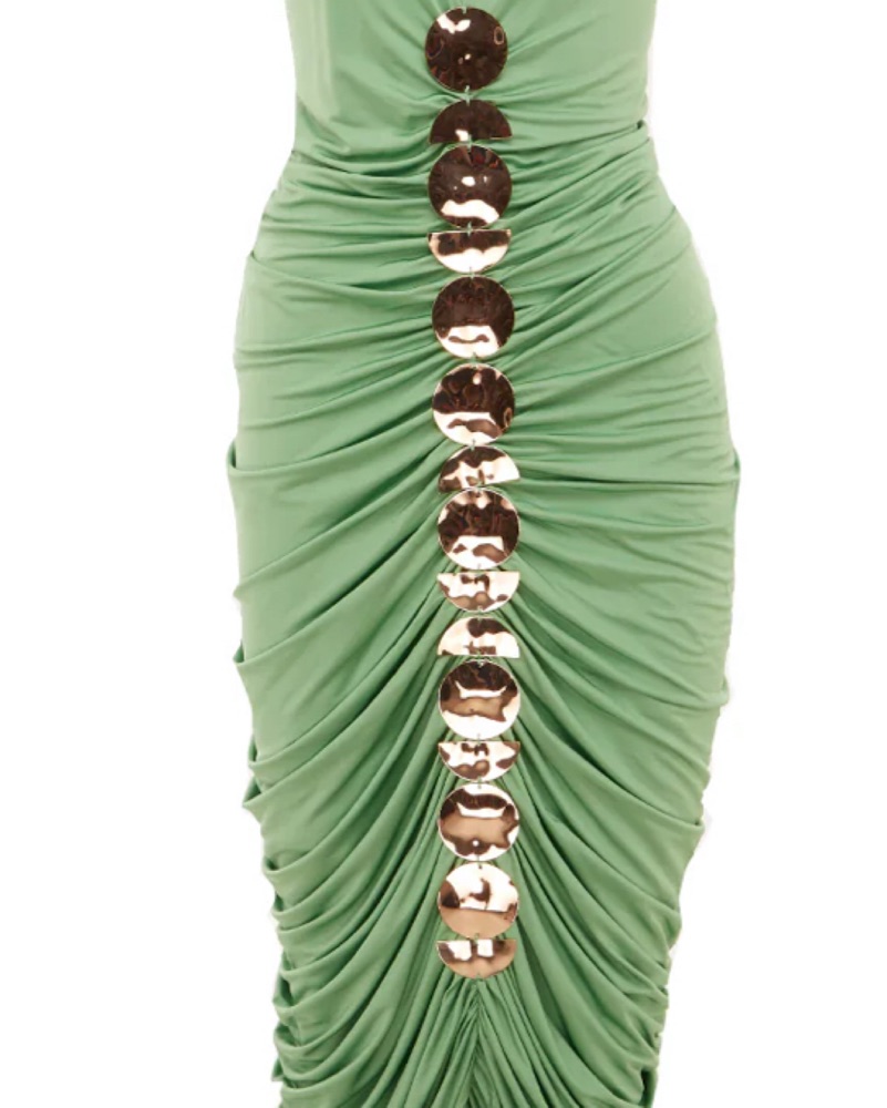 slim fit dress slacks Gaia Dress Hunter Green – 3 Graces main image 1