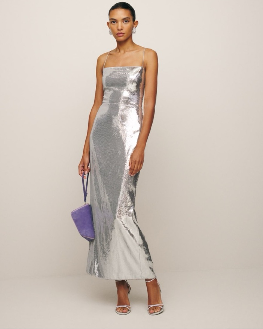 green emerald velvet dress Reformation // Sequin Vidette Dress – VSP Consignment