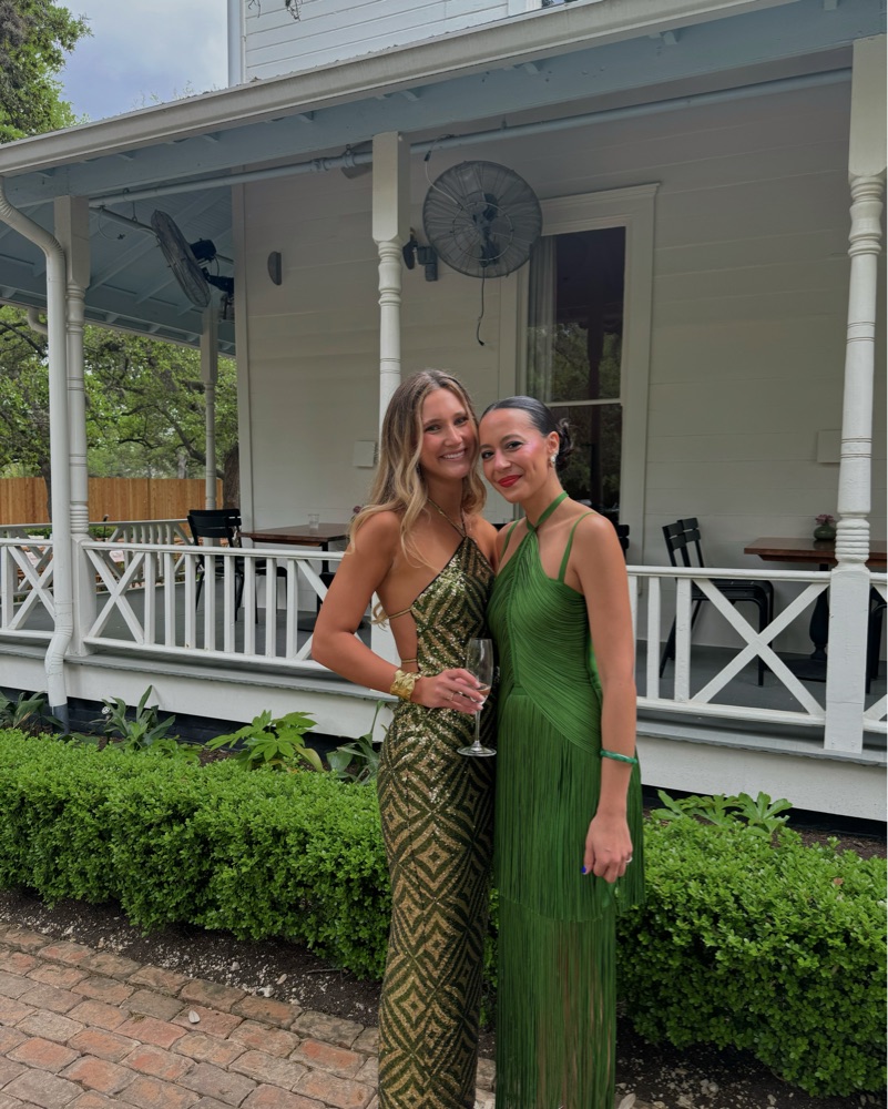 Isaura Maxi Dress in Green & Silver by Camila Coehlo - Pickle