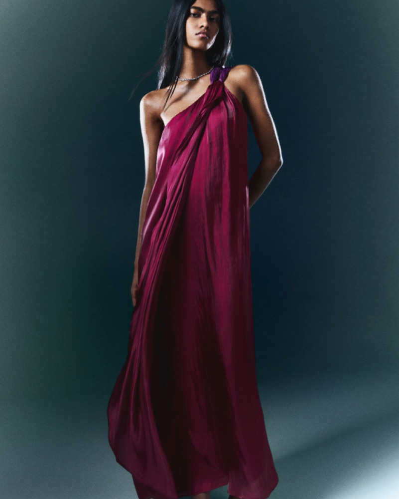 MANGO Asymmetrical Satin Dress by MANGO