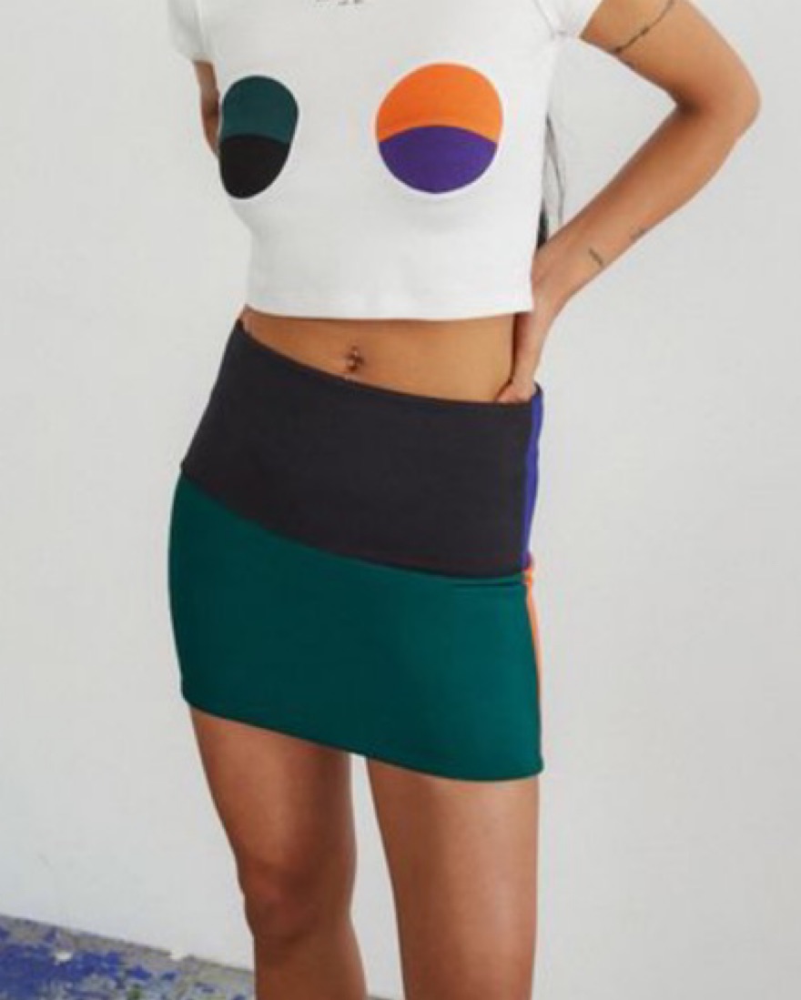 Orseund Iris Foldover Colorblock Skirt - Image 1