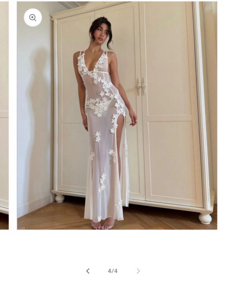 Mixedgals Mesh White Dress - Image 1