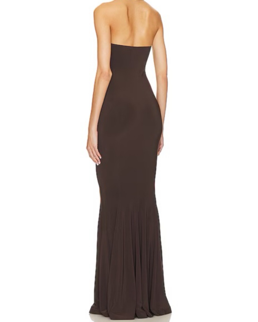 Revolve brown halter formal dress by Norma Kamali - Pickle
