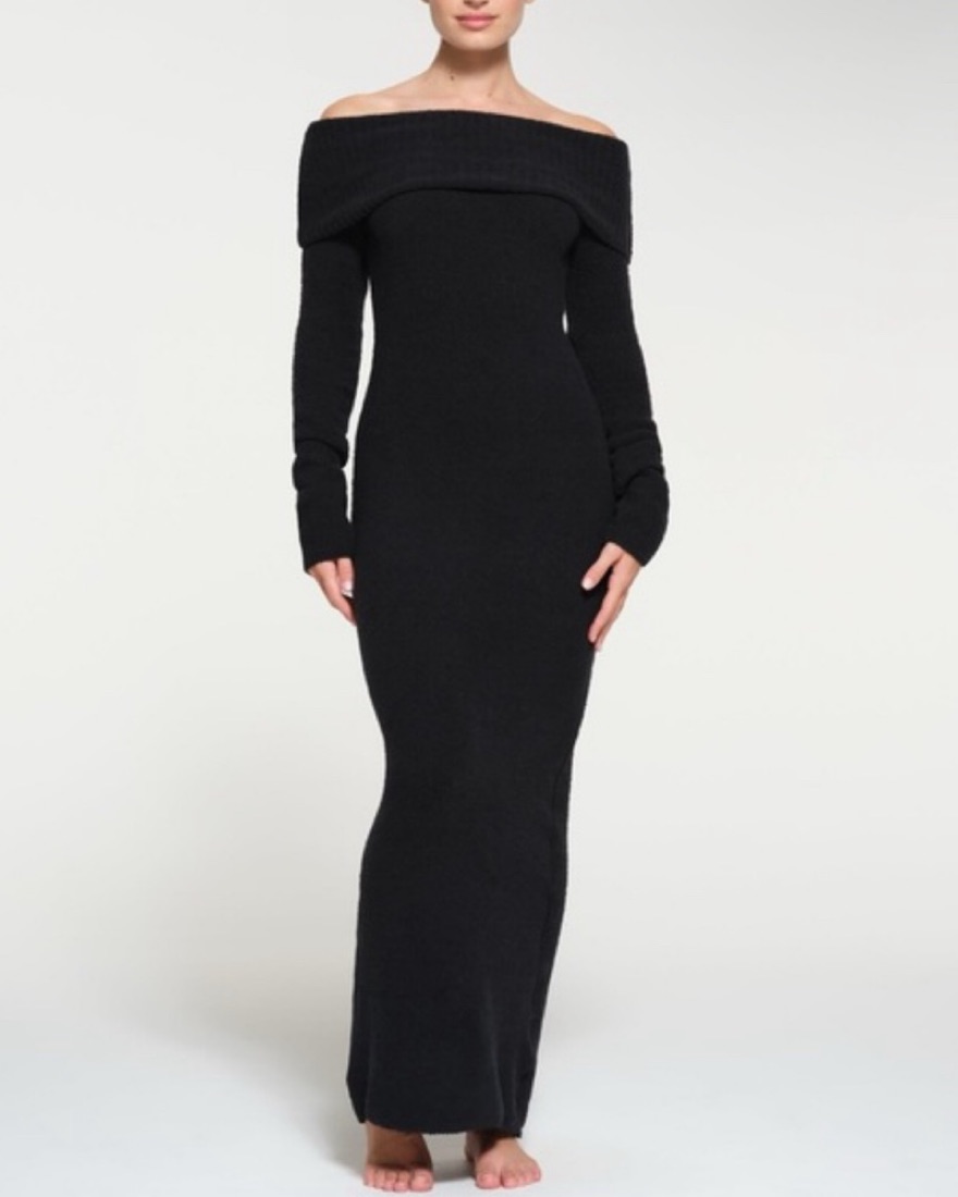 Skims - Cozy Knit Off The Shoulder Dress by Skims - Pickle
