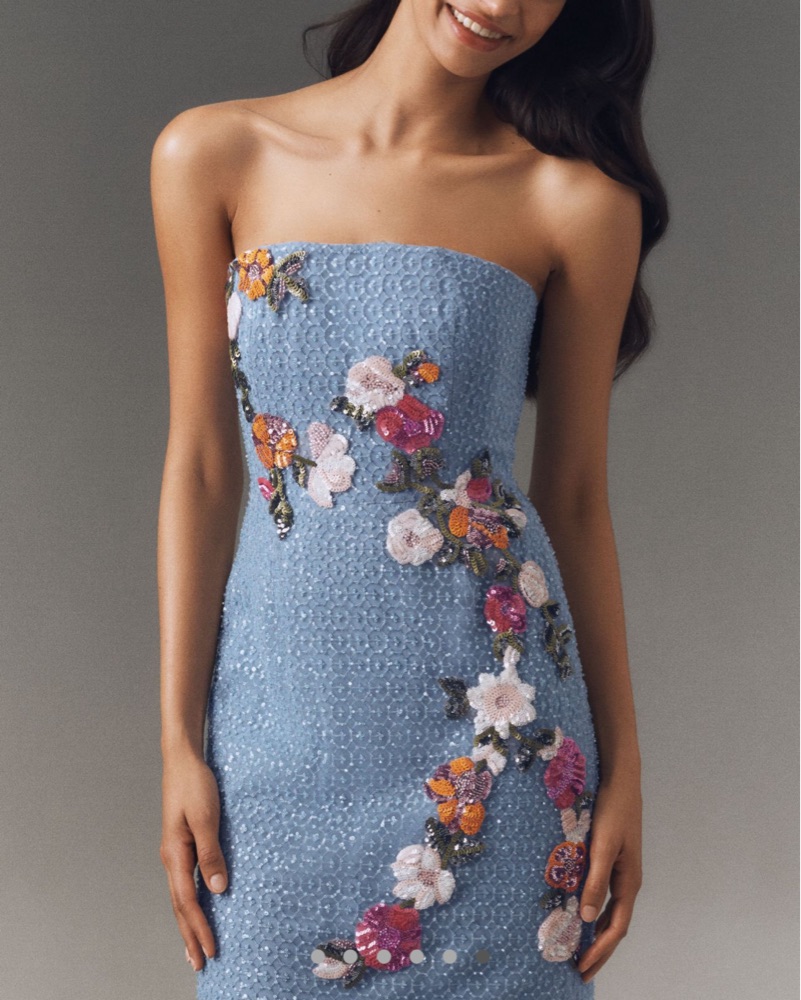 Helsi Silvia Strapless Blue Sequin midi by Helsi - Pickle