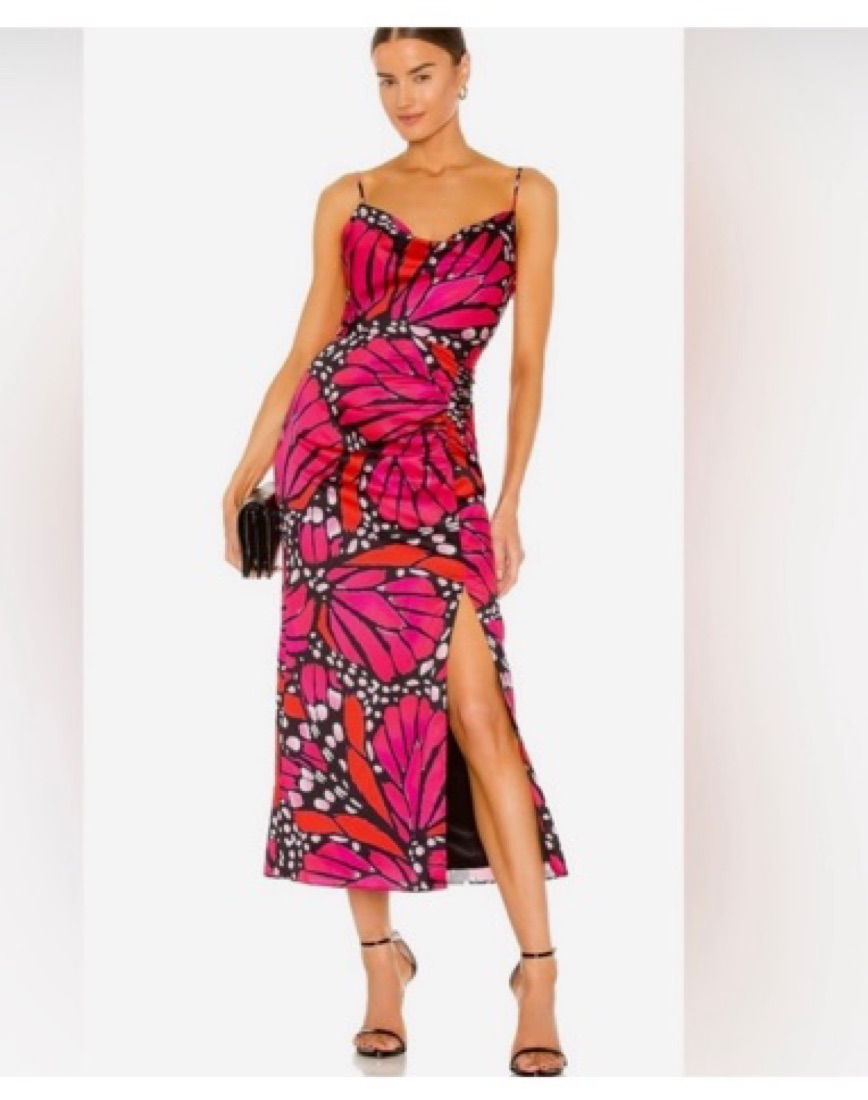 open lace back dress Milly Liv Floral Pleat Dress
