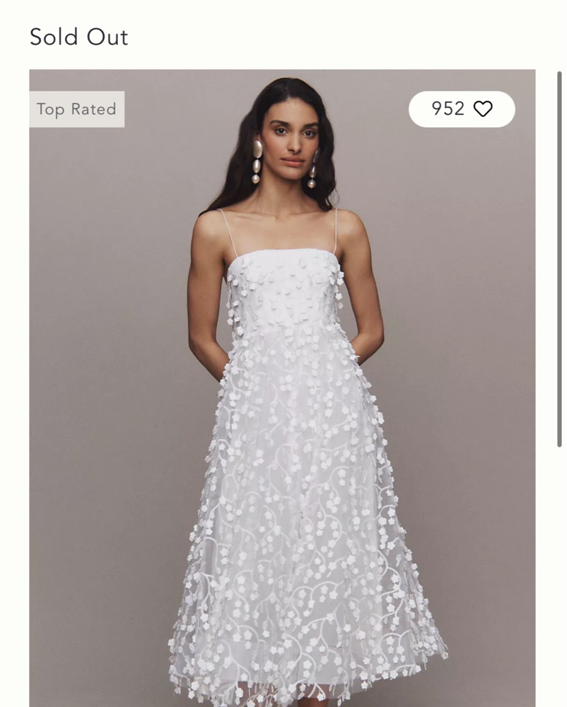 BHLDN 3D Floral Vine Fit & Flare Midi by BHLDN - Pickle