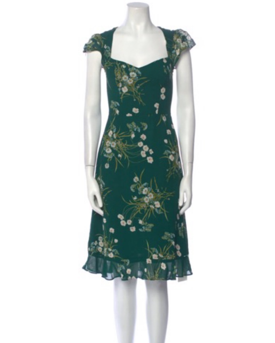 Reformation Green Flower Dress by Reformation - Pickle