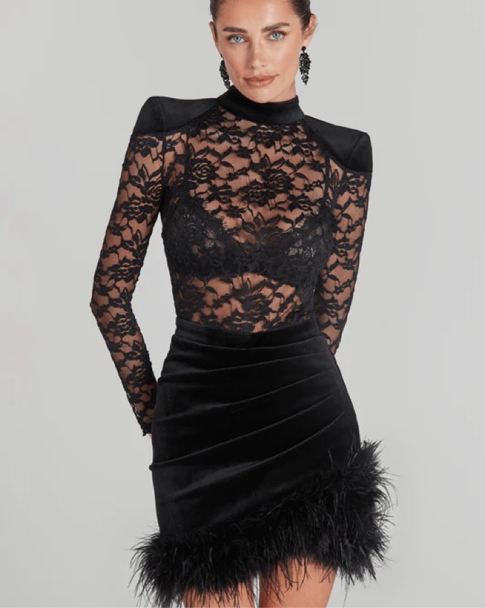 freya mini dress black Love Lolina - Kjoler - Freya Mini Dress - Black Lace main image 1