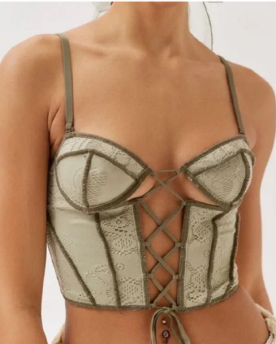 Olive Lace Up Corset  - Image 1