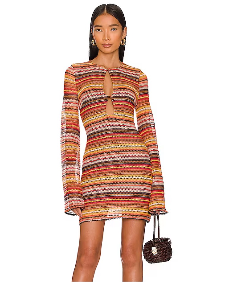 knee length dresses for ladies House of Harlow 1960 Floral Printed Metallic Mini Dress