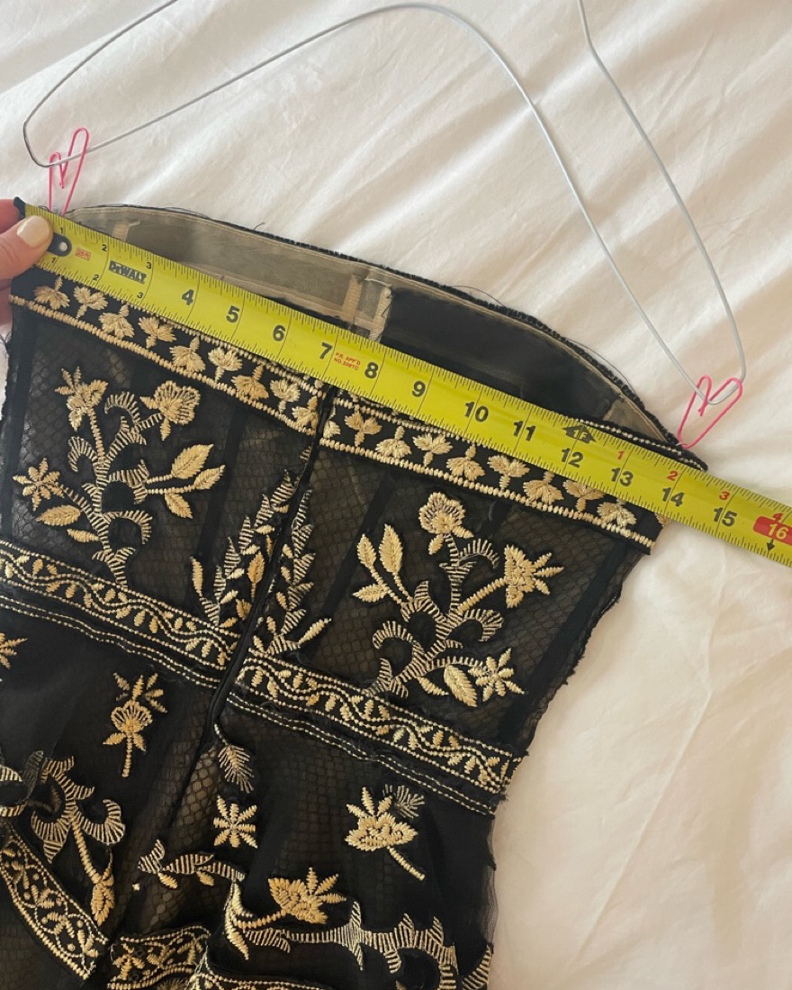 slim fit dress slacks Oscar De La Renta Fall 2008 Hand Painted Black and Gold Strapless Gown   The Kit Vintage