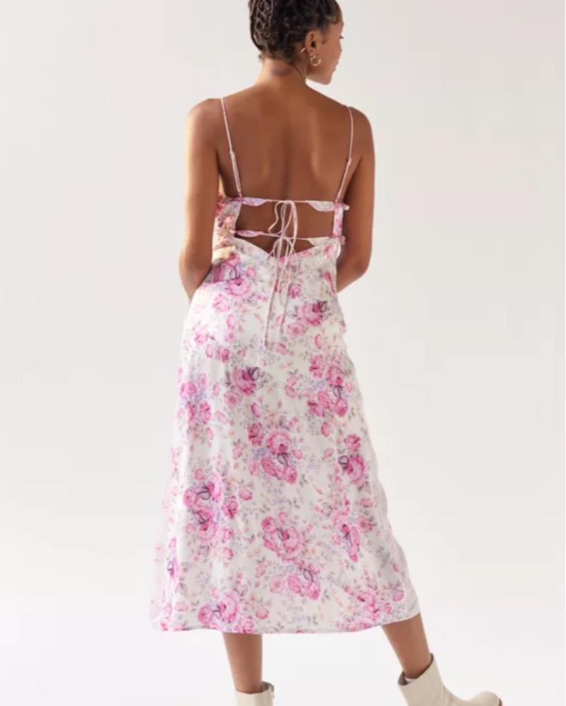 knee length dresses for ladies FOR LOVE & LEMONS Doily Bouquet Midi Dress