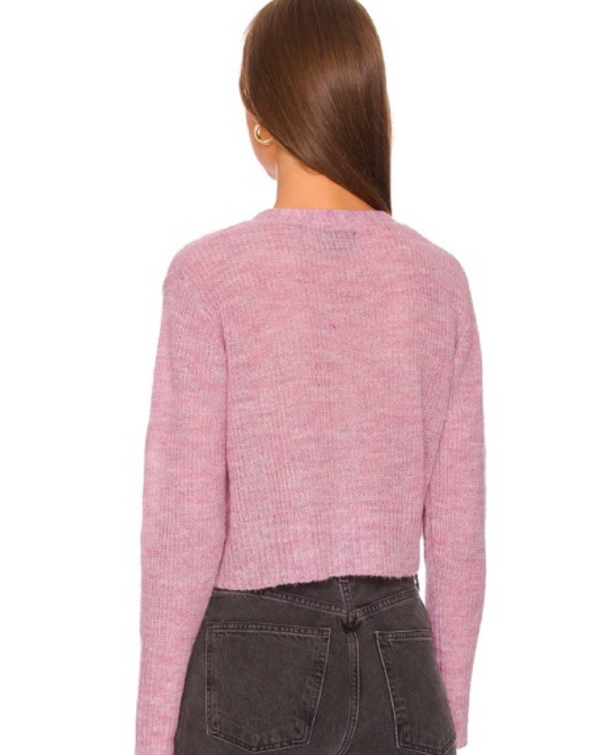 MONROW Pink Mohair Cardigan - Image 3