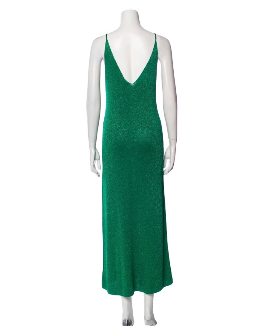 DODO BAR OR V-neck Metallic Slip Dress by Dodo Bar Or - Pickle